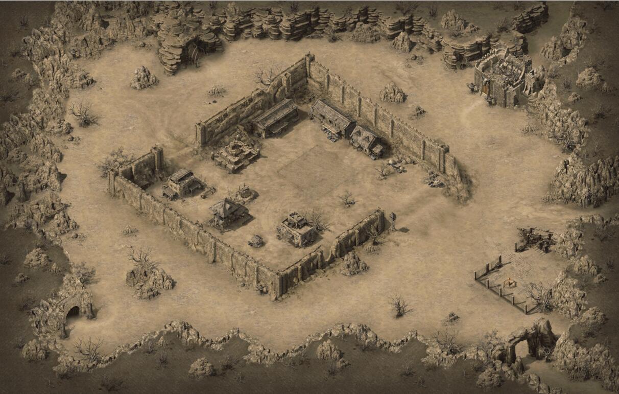 传奇​超高清沙漠基地地图素材0093插图1